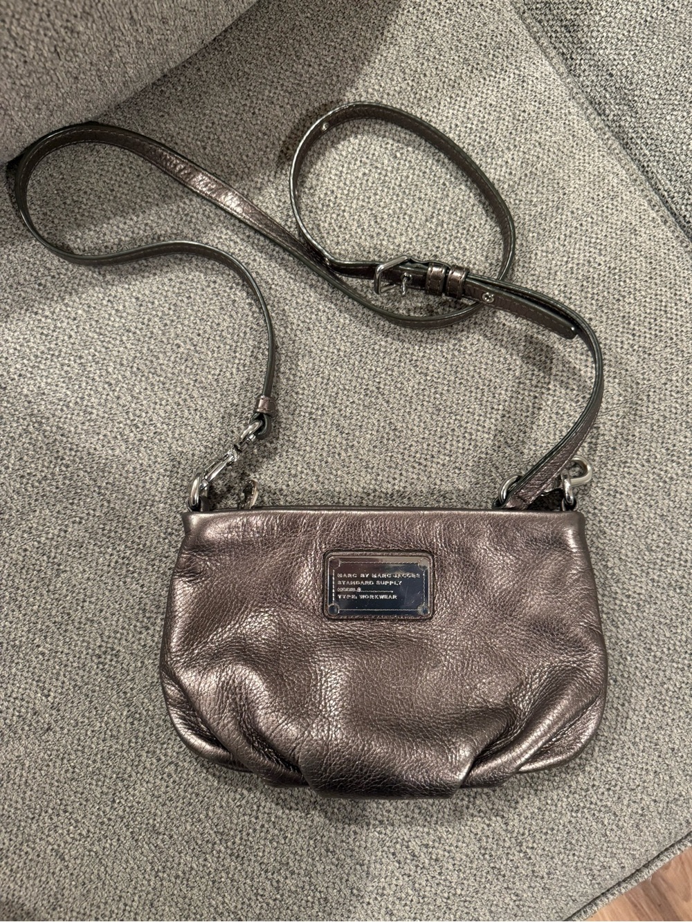 Marc by Marc Jacobs Metallic Pewter Crossbody Bag
